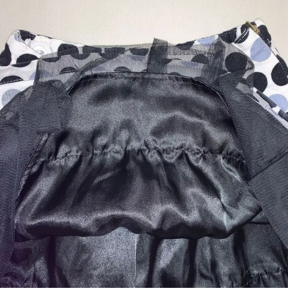 Polka Dot Courduroy Skirt Girls 6X-7 White Black Tulle Skater Circle Adjustable